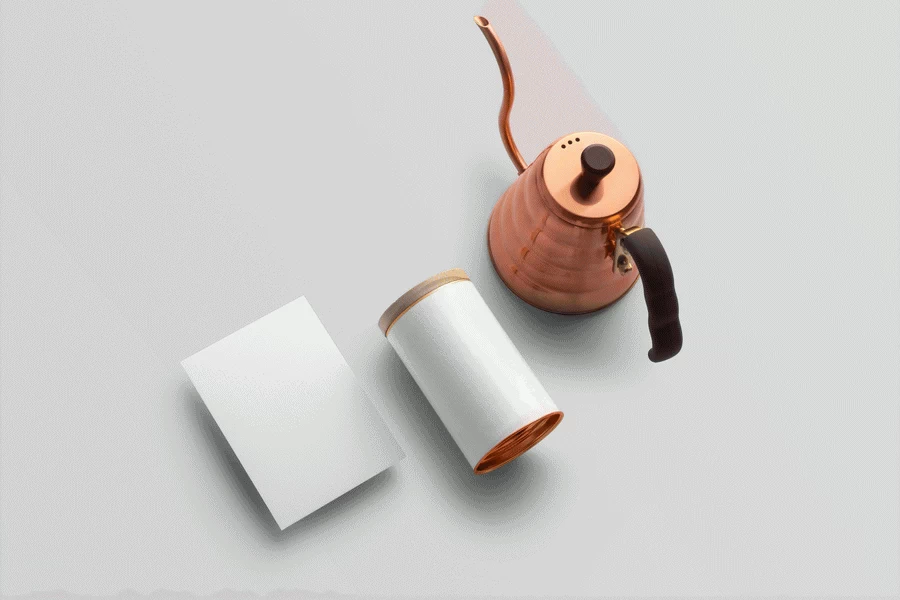 高端品牌咖啡包装袋VI提案场景展示文创智能贴图样机PSD设计素材【025】